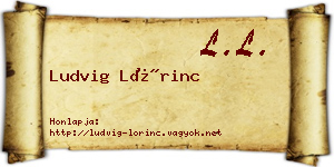 Ludvig Lőrinc névjegykártya