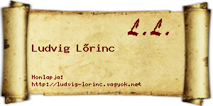 Ludvig Lőrinc névjegykártya